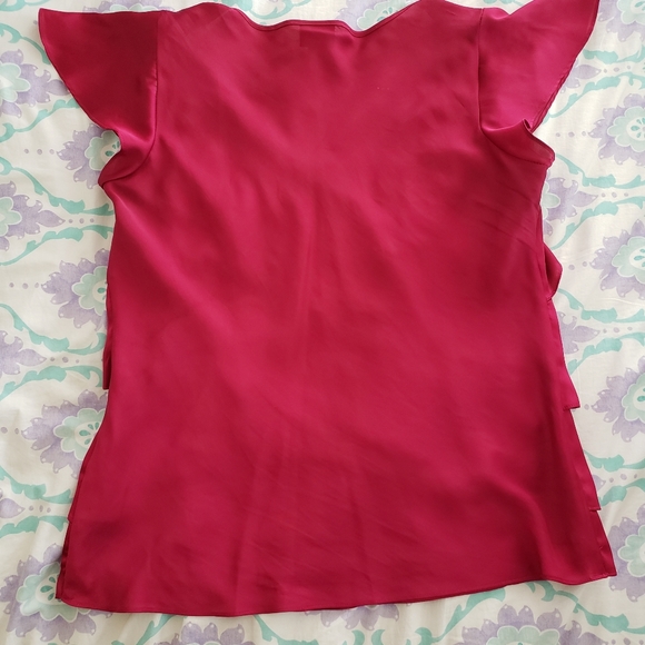Worthington Pink Ruffled Tee - Picture 3 of 5